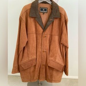 Rainforest Men’s Cowhide Suede Leather Jacket Size Large Brown